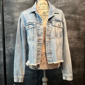 Free People Denim Trucker Jacket, Size M